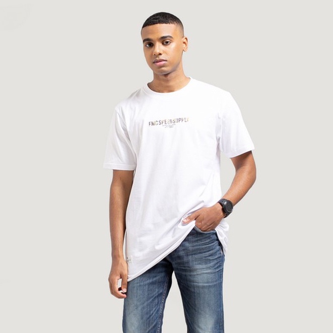 【COD】FMC Speed Supply Original Kaos Lengan Pendek Cotton Combed 24s  Pria Putih 040622 Tidur pendek 