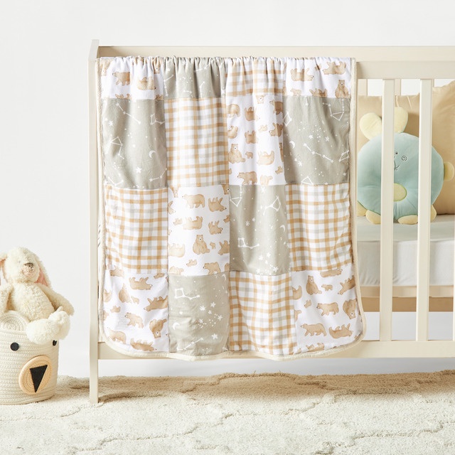 Babyshop Juniors Patchwork Sherpa Baby Blanket - 76X102 Cms