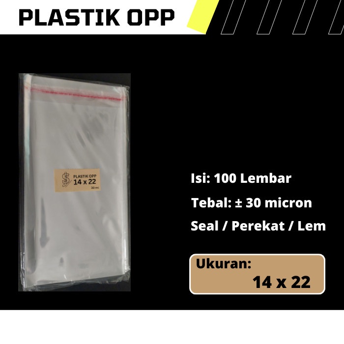 Plastik OPP Ukuran 14 cm x 22 cm / 14x22 cm / 14 x 22 cm