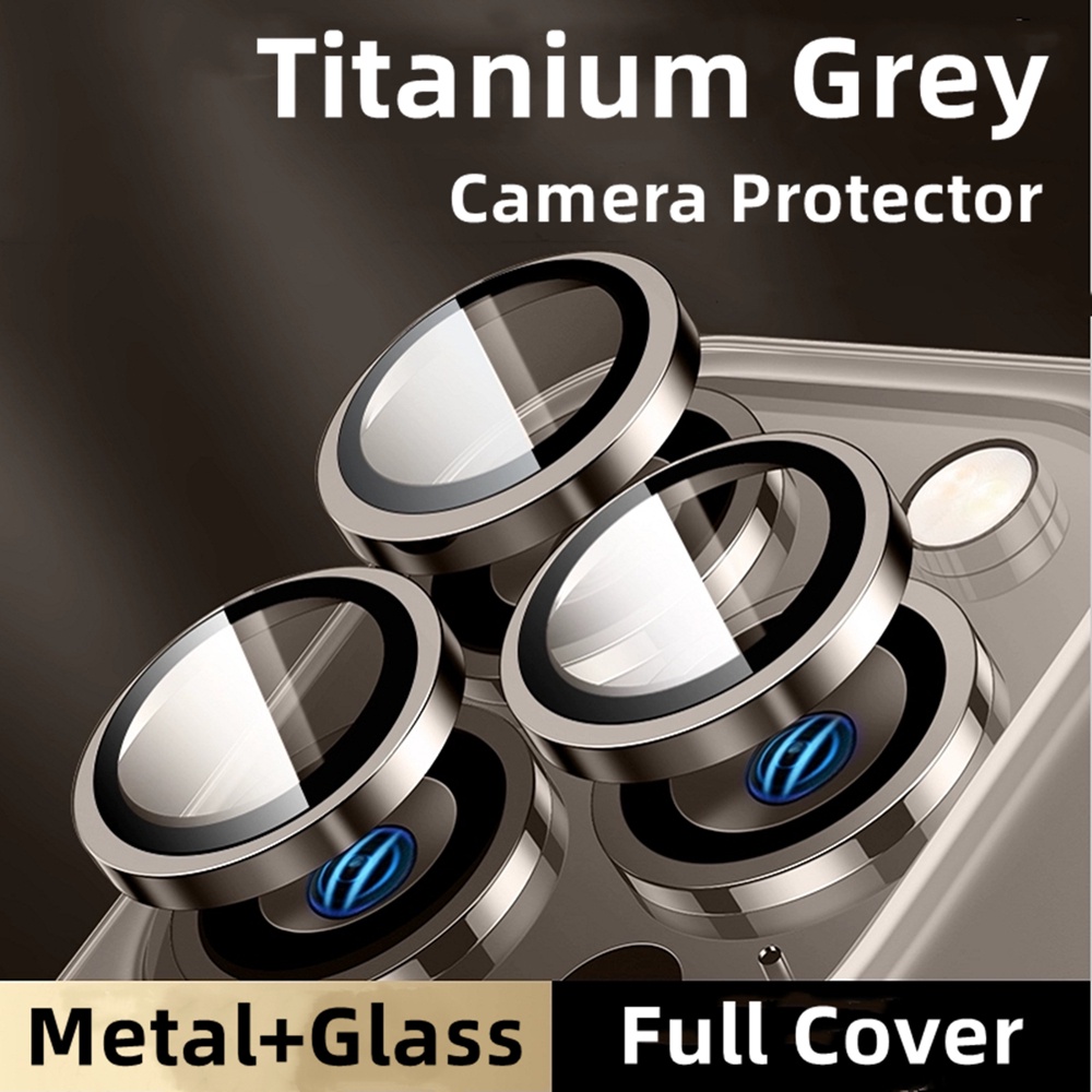 Titanium Grey Camera Lens Protector for IPhone 11 12 13 14 15 Pro Max 14 15 Plus Mini Full Cover Tem