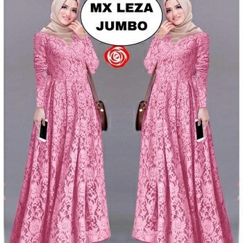 Toko88id - MTF Maxy Dress Jumbo Size XL Ld 110 Maxi Brukat Baju Muslim Leza