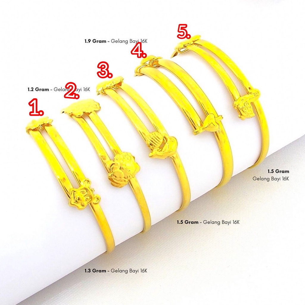 Gelang anak bayi anak dan dewasa emas asli kadar 700 70% 16k selisih polos hello kitty mickey mouse 