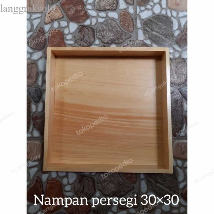 

terlaris Baki Kayu / Nampan Kayu Pinus ukuran 30x30x5cm tanpa lubang