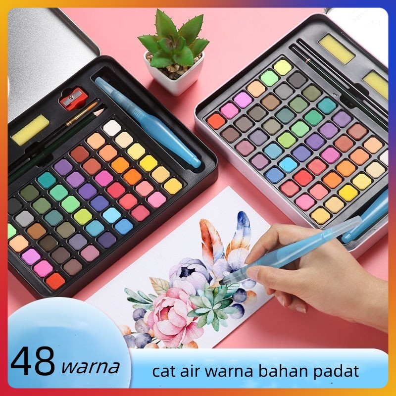 

Setiap set alat cat air/cat air 36 dan 48 warna (termasuk kuas dan kertas)