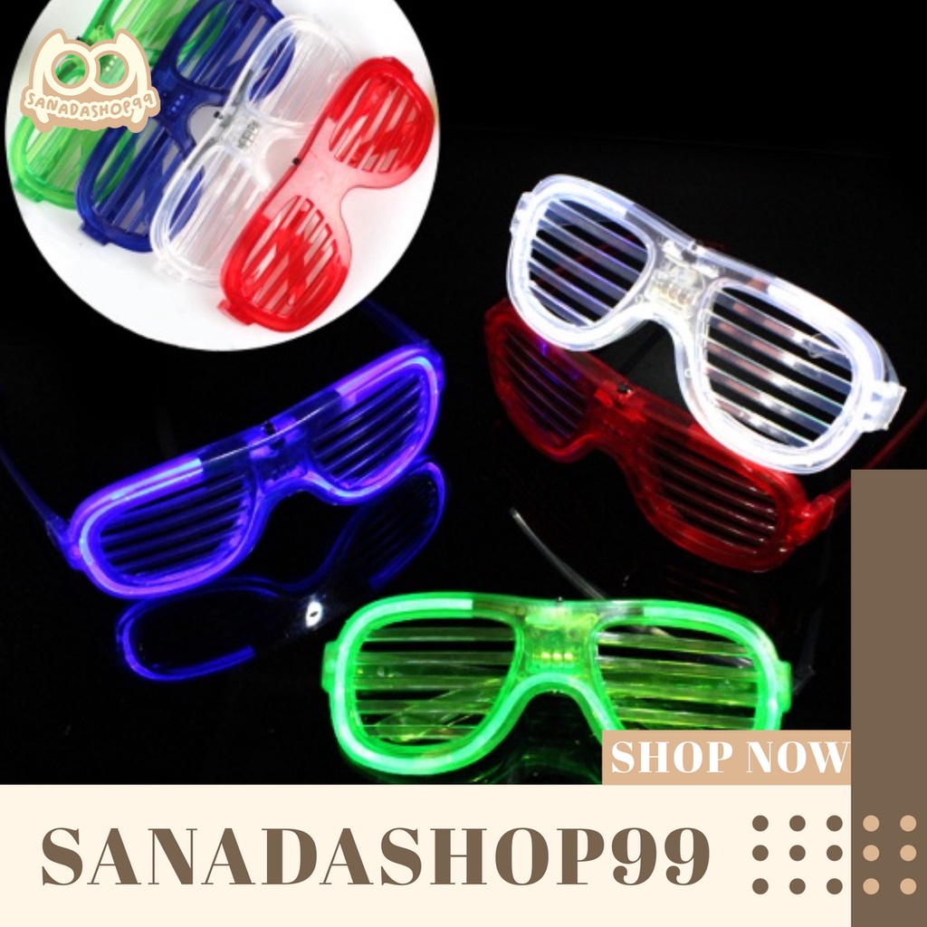(KM73) Kacamata LED Colorful Kacamata Lampu Neon LED Kacamata DJ Kacamata Pesta