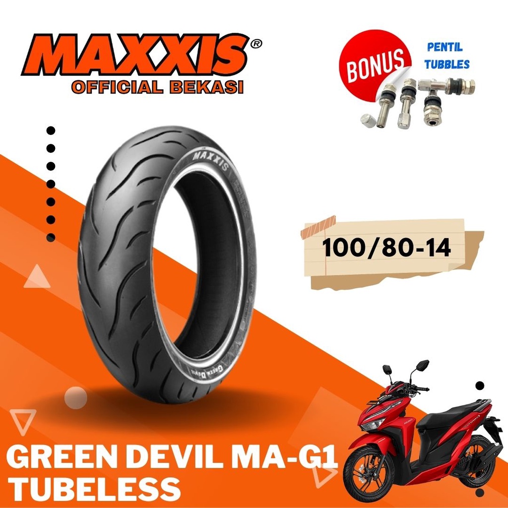 MAXXIS GREEN DEVIL 100 - 80 - 14 / BAN MAXXIS 100/80-14 / 100-80-14 TUBELESS BAN LUAR / BAN MATIC / BAN MOTOR MATIC