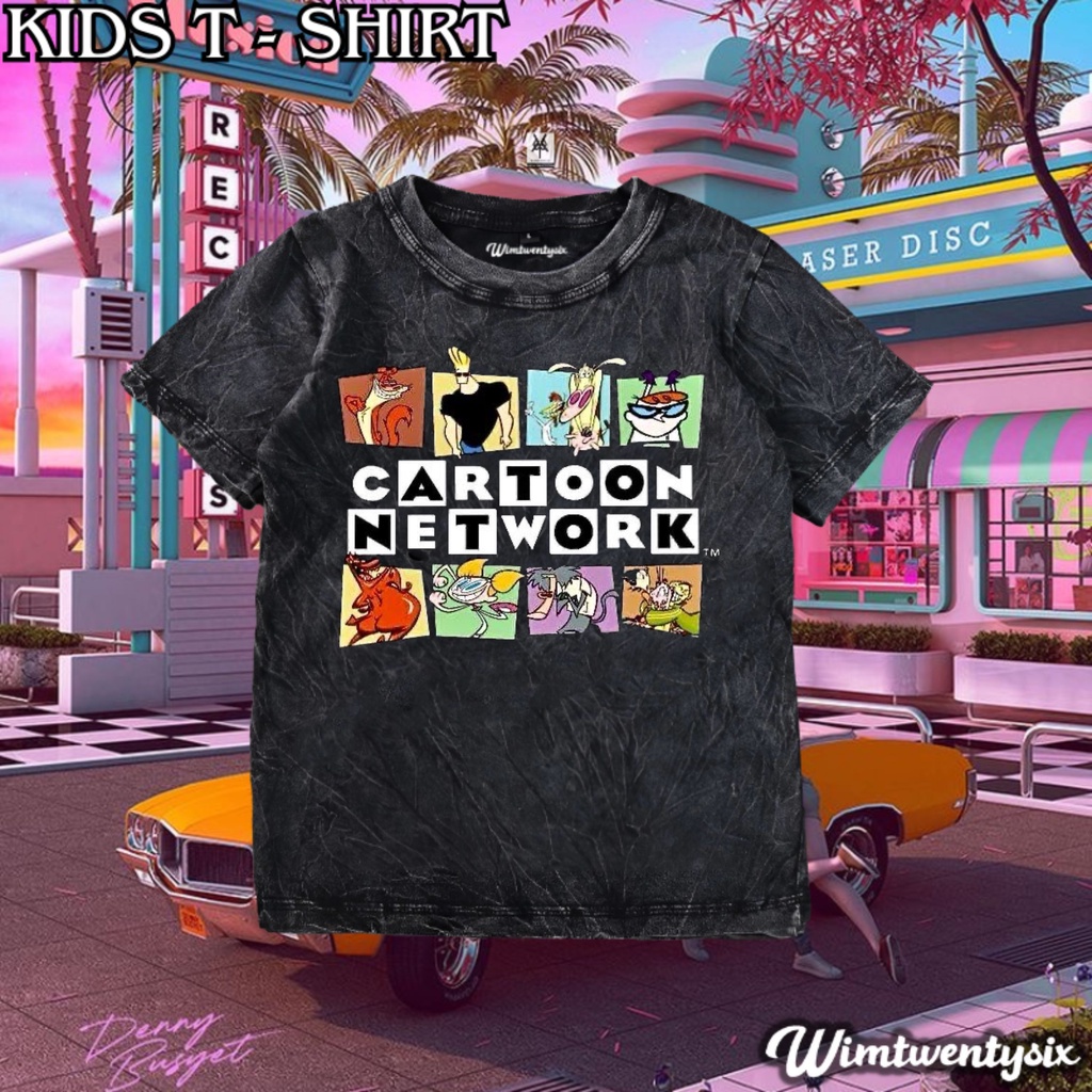 kaos cartoon network characters washing vintage tee | kaos anak | baju anak