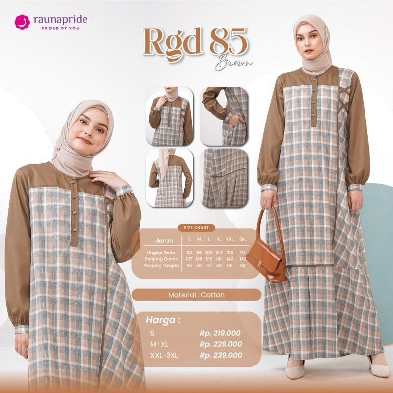 TERBARU GAMIS DEWASA RAUNA RGD 85 WARNA GREEN BROWN DUSTY