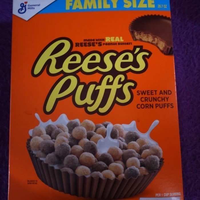 

reeses puff sweet and crunchy corn puff family size 586gr