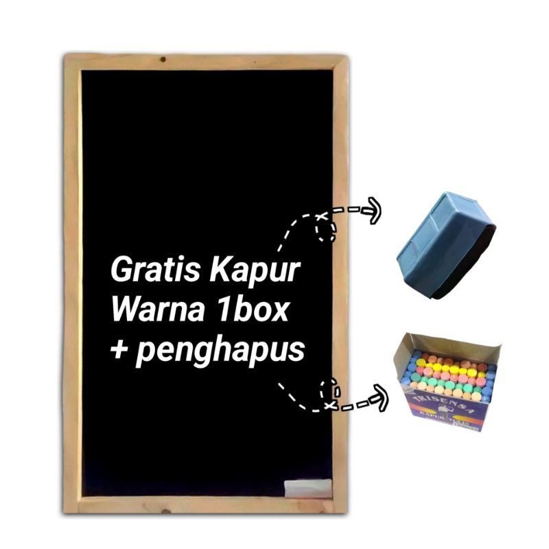 

Papan Tulis Kapur 50x80cm Tanpa kaki | Papan Tulis Hitam | Papan Tulis Blackboard / Jati Belanda / Blackboard