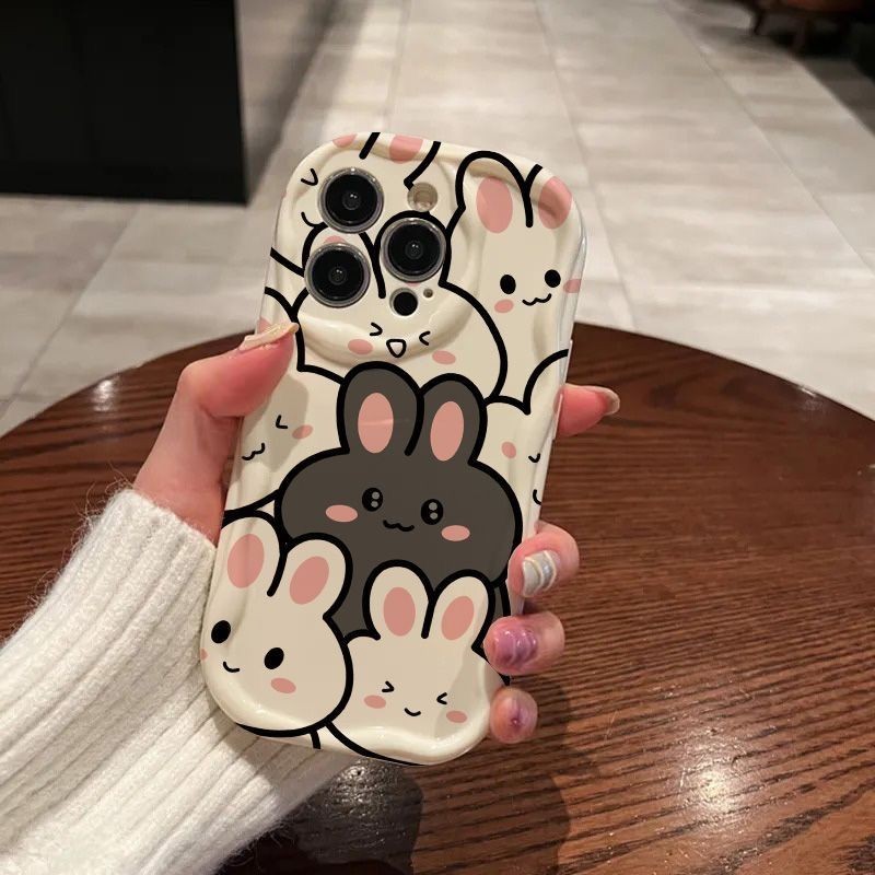 Lucu Kelinci Fullcover Soft Casing for iPhone 6 6s 6 Plus 6s Plus 7 8 SE 7 Plus 8 Plus X Xs Xr Xs Ma