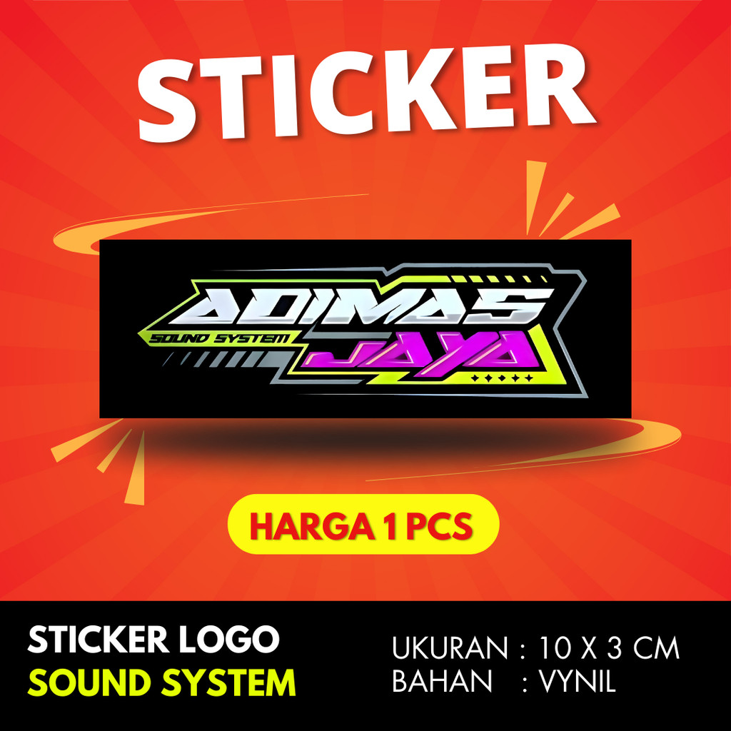 

Sticker sound system ADIMAS JAYA AUDIO BAHAN VYNIL ANTI AIR PREMIUM