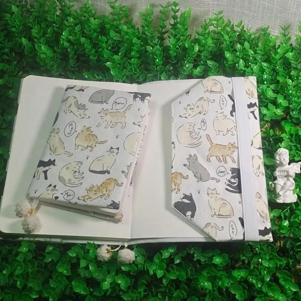 

A5 A6 Cartoon Little Flower Cat Notebook Cover Planner Case Cover Protective Shell Journal Cover Protector Office Stationery