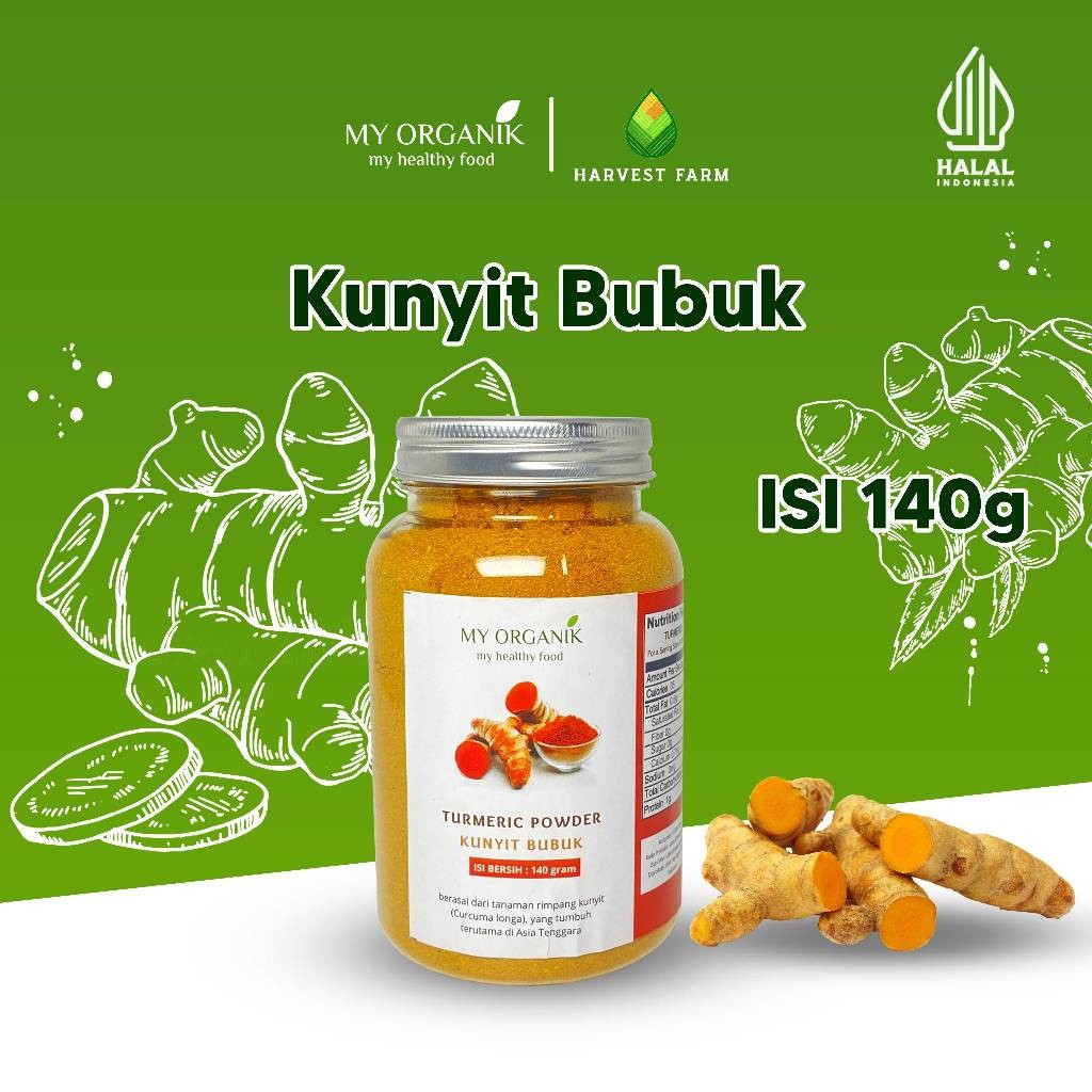 

My Organik Kunyit Kunir Bubuk Bumbu RempahDapur Turmeric Extract Powder Curcuma 140 gr