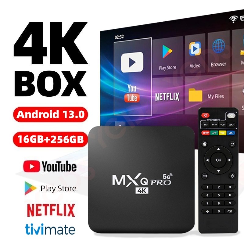 Android Tv Box MXQ Pro Android 13.0os 2.4G WIFI 16gb Ram 256gb Rom STB 4K Smart TV Box Unlock Tv Box