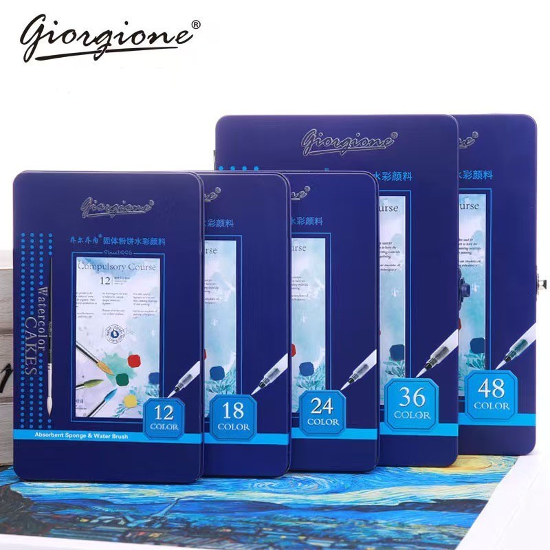 

BOBOMART Giorgione Solid Watercolor Paint Cat Air G-900 12/18/24/36/48 Warna Free Brush