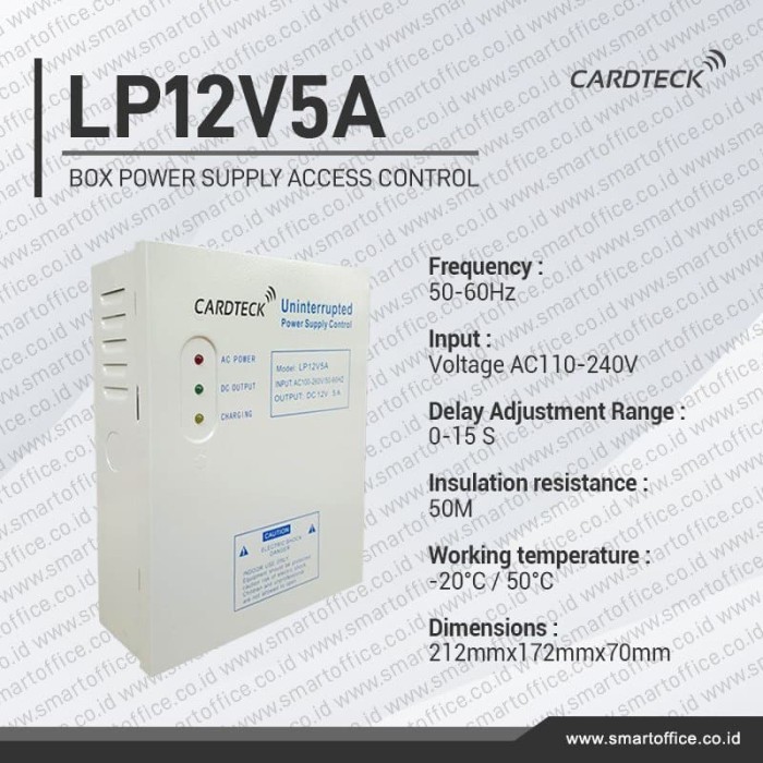 

Box Power Supply Access Control 12V5A with Led Sn and Battery Space