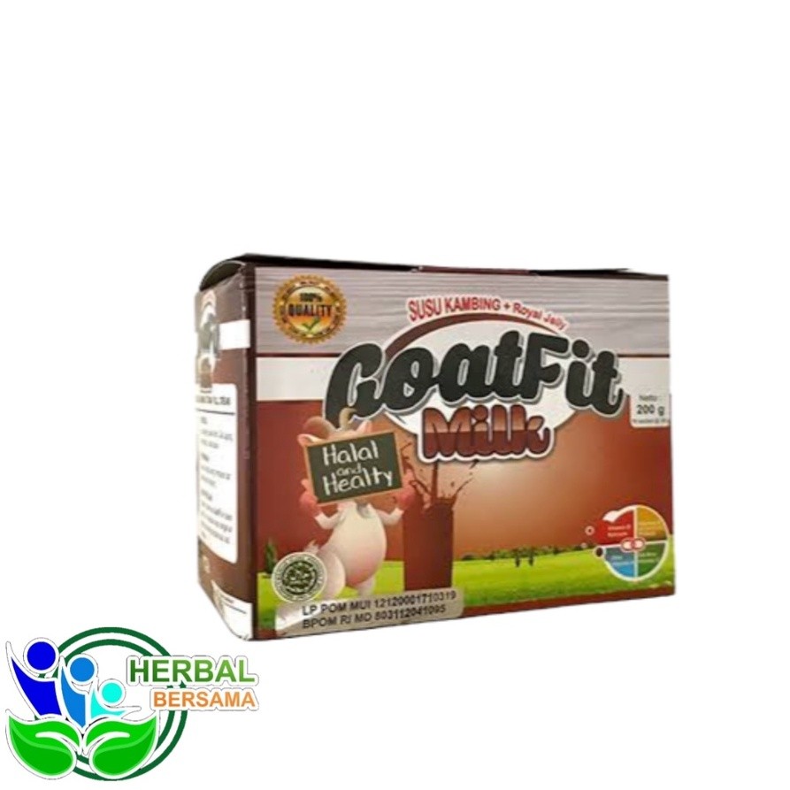 

Goatfit Milk Cokelat | Goat Fit Coklat Per Box 10 Sachet | Susu Kambing Etawa Plus Royal Jeli
