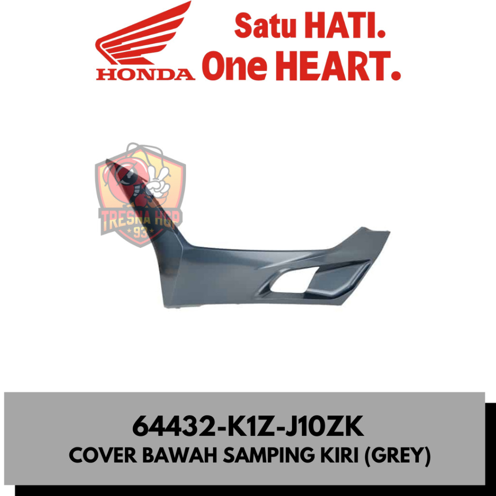 64432-K1Z-J10ZK COVER BAWAH SAMPING KIRI (GREY) PCX 160 ORIGINAL | COVER L FLOOR SIDE 64432K1ZJ10ZK