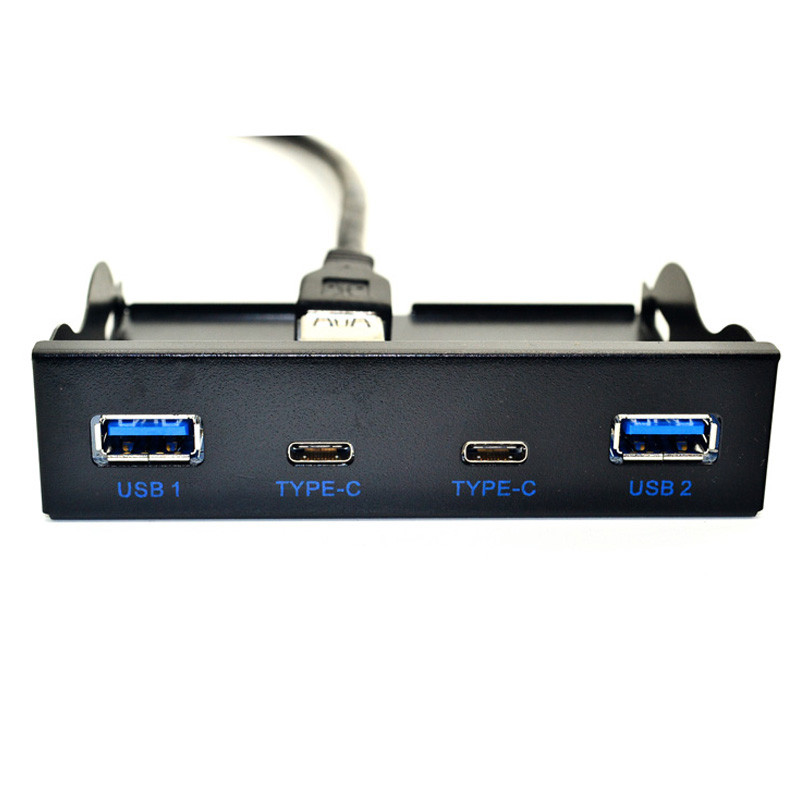 USB Hub USB C Hub 3.5 Inch Floppy Drive Front Panel 2 Port USB 3.0 + 2 Port USB 3.1 Type C 20 Pin Co
