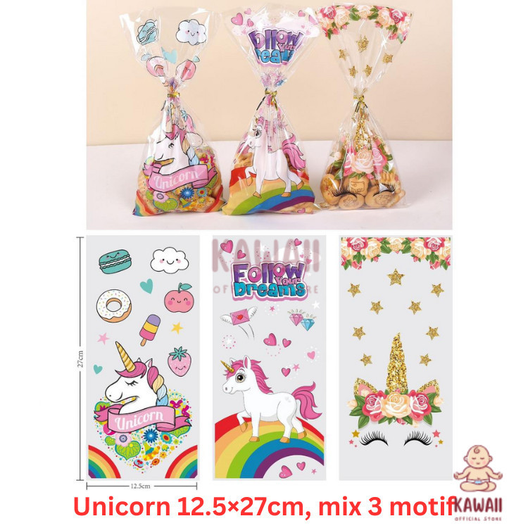 

KS Plastik Hadiah 13x27cm Motif Unicorn Kado Hadiah Bingkisan Snack Ulang Tahun Karakter Lucu Plastik Snack Ultah Anak Cowok Cewek Ulang Tahun Plastik Biskuit Permen