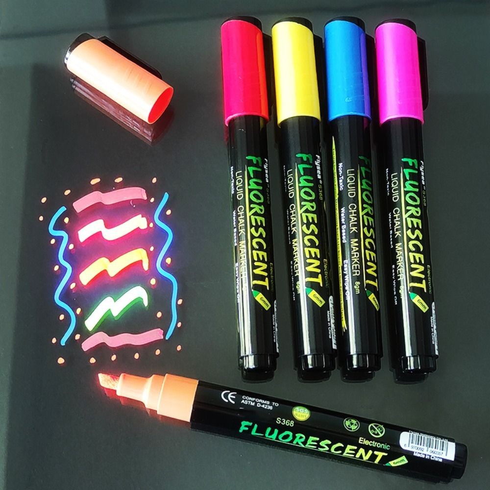 

Multi Colored Liquid Chalk Marker Pen Erasable Luminous Whiteboard Pen LED Writing Board Art Marker Pen Highlighters
