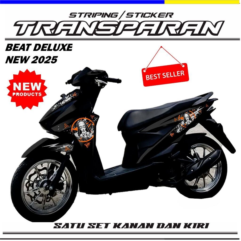 VARIASI STRIPING STICKER TRANSPARAN UV HONDA BEAT DELUXE 2025 NEW PRODUCTS V7