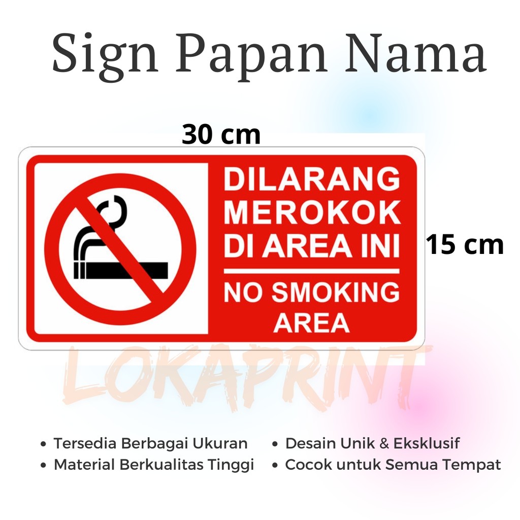 

Akrilik Sign label dilarang merokok