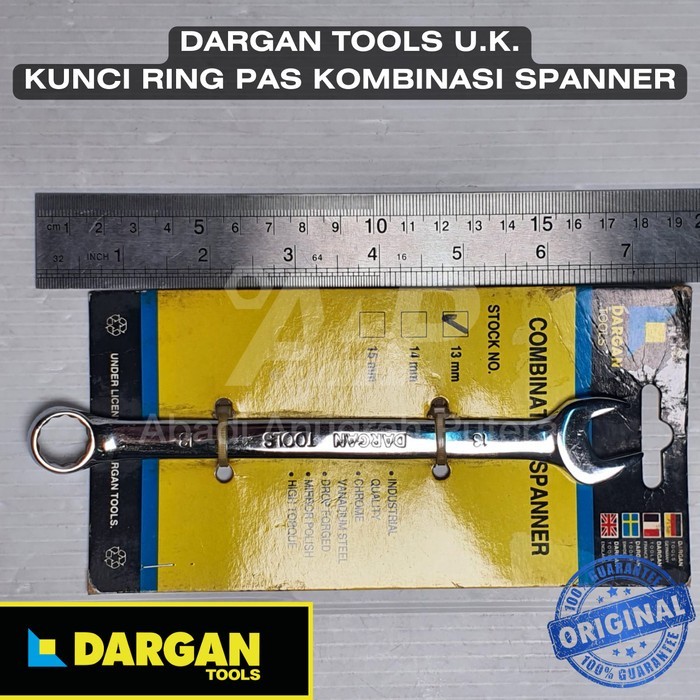 KUNCI RING PAS 13 mm Kunci Kombinasi CR-V DARGAN TOOLS U.K.