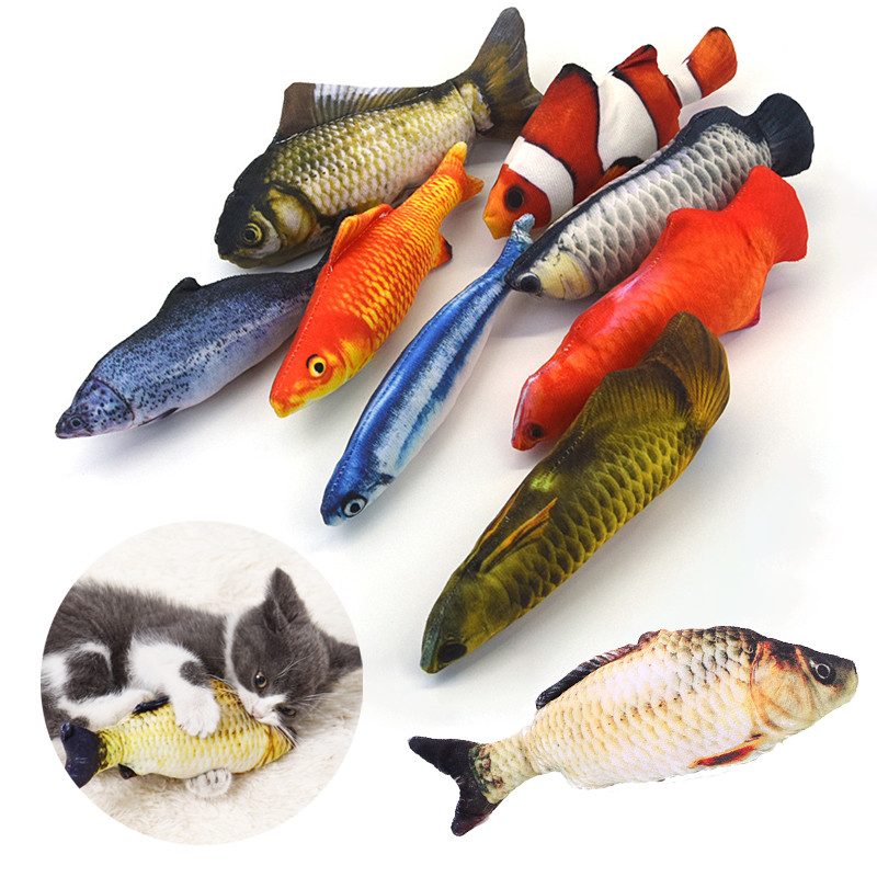 Cat Toy Training Entertainment Fish Plush Stuffed Pillow 20Cm Simulation Fish Cat Toy Fish Interacti