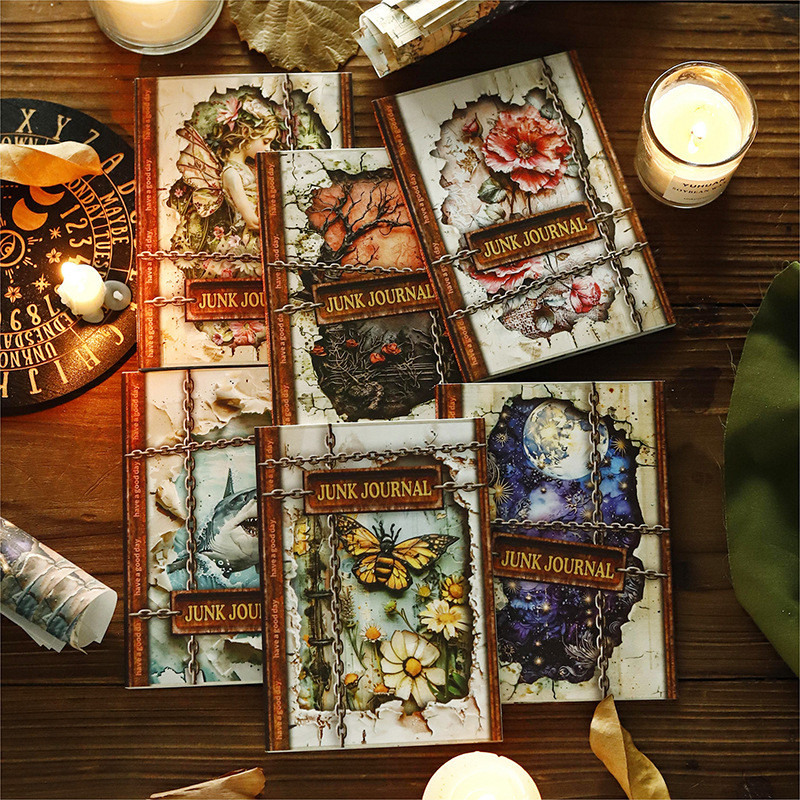 

Mr. Paper, 6 Styles, 30 Sheets Each, with Torn Style Material Paper, Retro Art DIY Handmade Decorative Card Paper