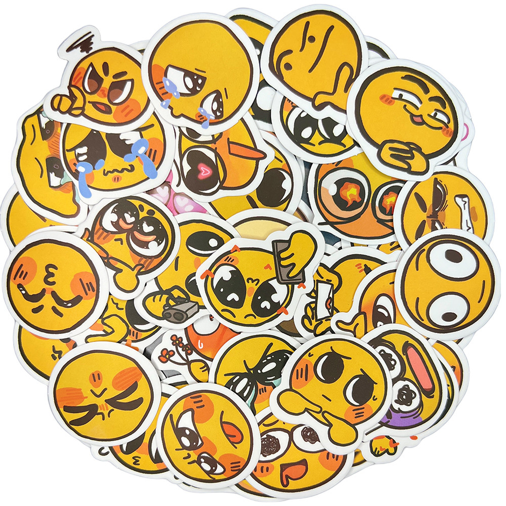 

10/30/50Pcs Funny Face Cute Waterproof Graffiti Sticker Aesthetic Decorative Luggage Laptop Phone Guitar Scrapbook Kids Sticker