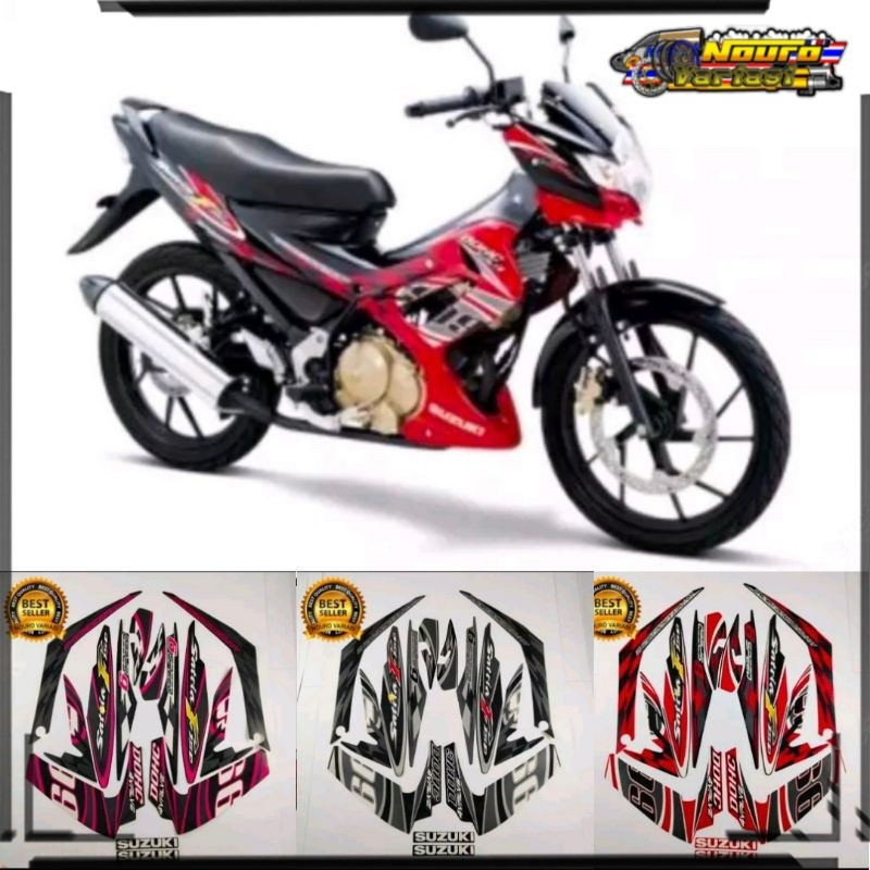 aksesoris motor striping Suzuki satria Fu 2012 barong Lis body standar