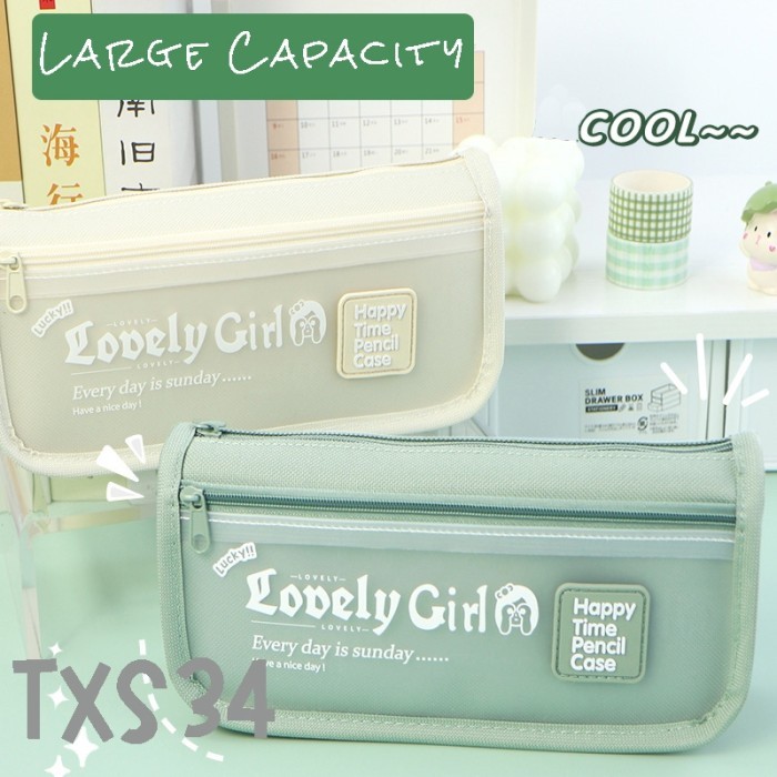 

Tempat pensil karakter pencil case box pensil viral korea organizer box pencil lovely girl - Hitam