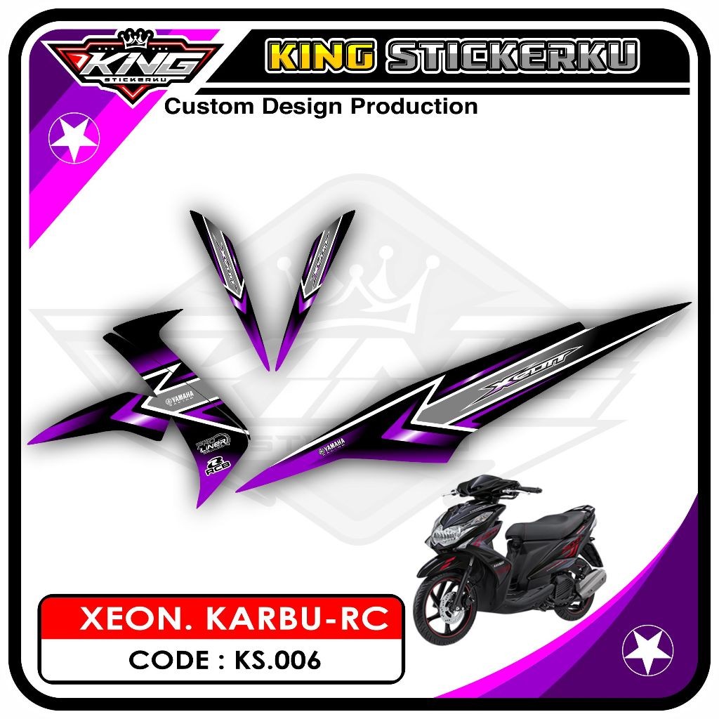 Stiker Xeon Karbu/RC - Decal Sticker Striping Xeon Karbu/RC Motif Racing KS.06
