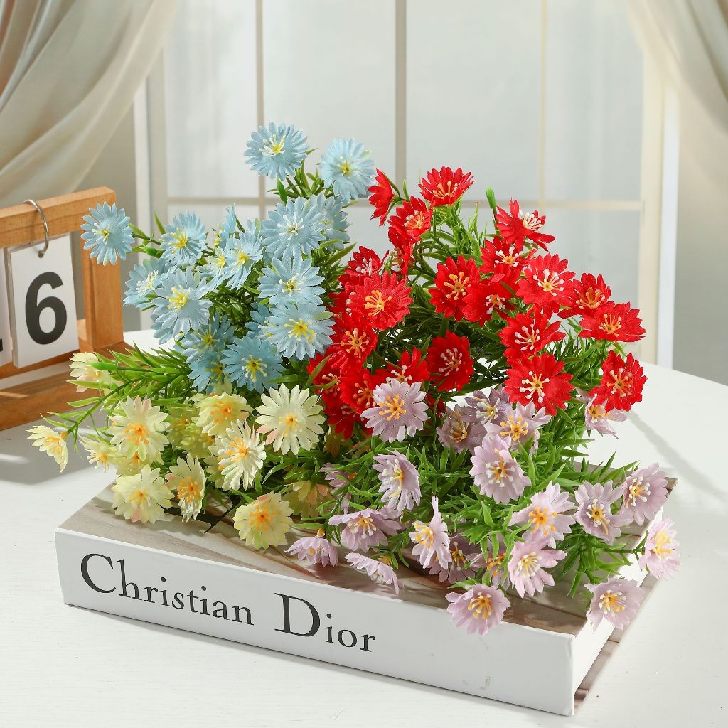 Aster Tata bunga tiruan bunga daisy kecil  hiasan bunga untuk dekorasi ruang tamu  hiasan bunga keri