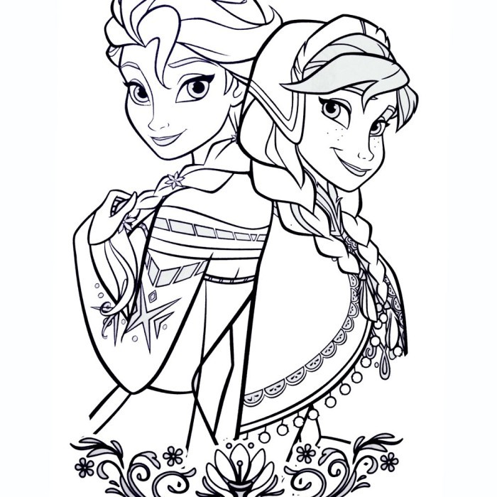 10 LEMBAR kertas mewarnai, GAMBAR MEWARNAI tema FROZEN