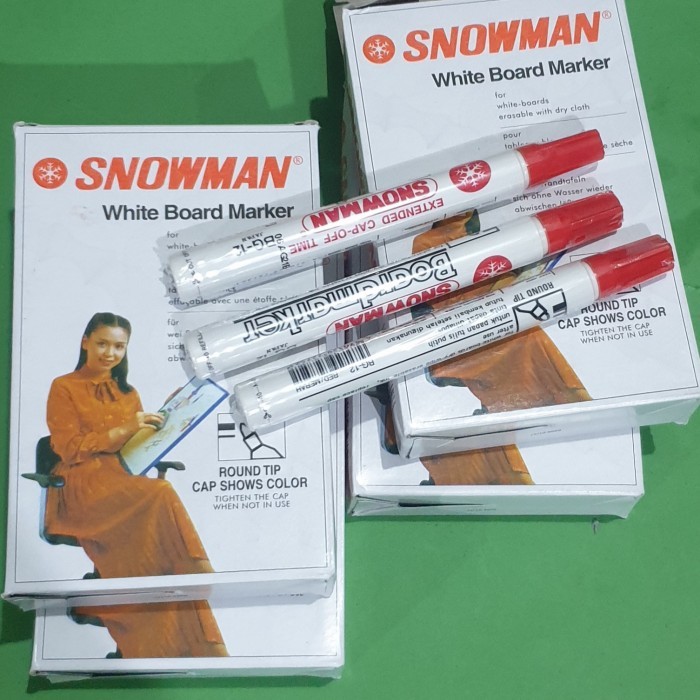 

spidol snowman bg 12 whiteboard - Hitam