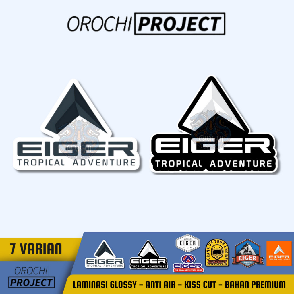 

Sticker Stiker Brand Logo EIGER Tropical Adventure Vinyl Glossy Anti Air HP Laptop Tumbler Motor