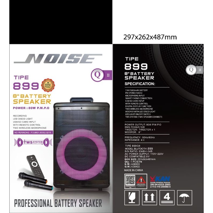 Speaker aktif portable 8 inch bluetooth NOISE 899
