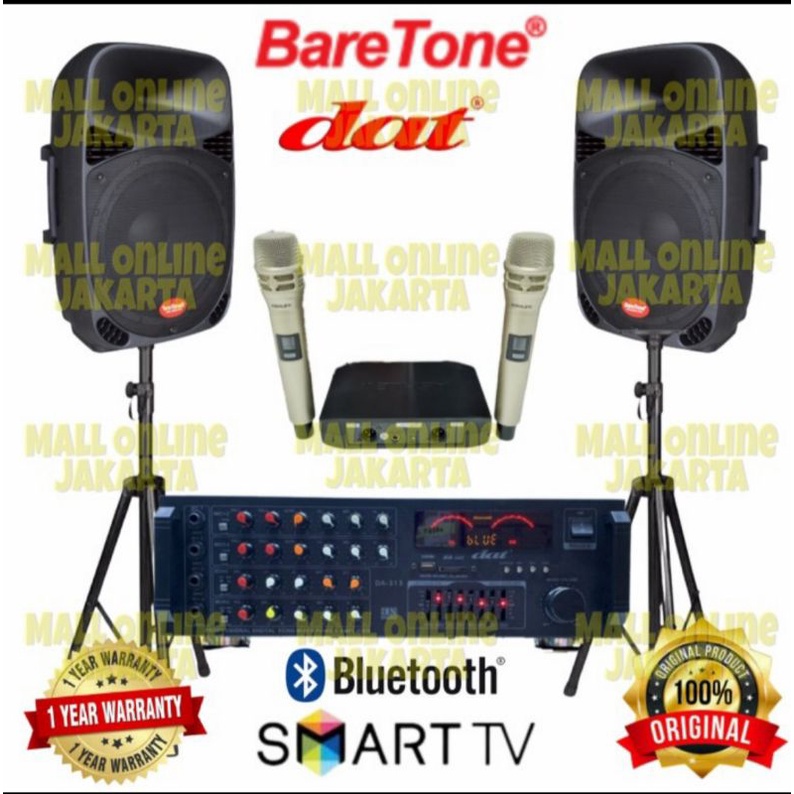 Paket SoundSystem Baretone 15inch Outdoor Indoor Amplifier dat da313 ori