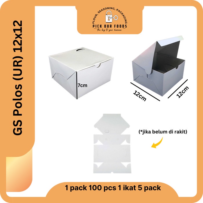 Dus Snack Polos Putih 12x12 | Dus Snack 12x14 | Dus Snack Kraft 12x16 Box Snack | Dus snack craft | 