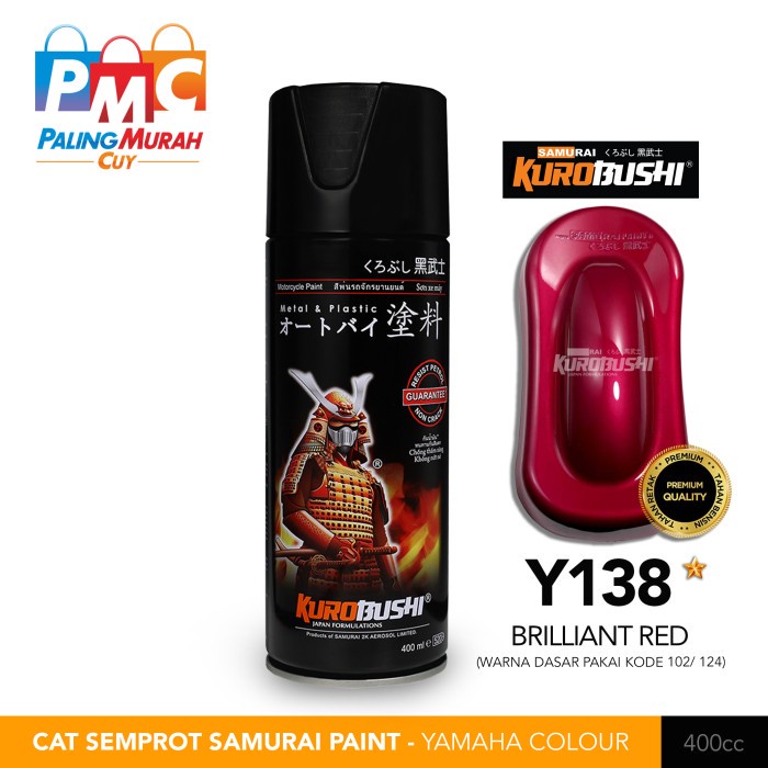 Samurai Paint Y138* Brilliant Red/Candy Red Cat Semprot/Pylox