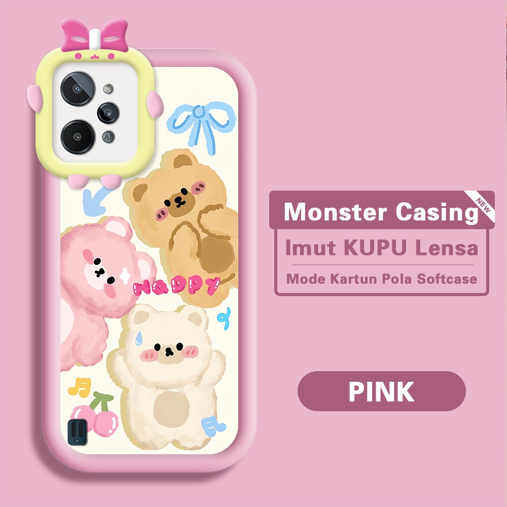 Realme C31 Untuk Hp Casing Handphone Cassing Soft Kesing Sofcase Phone Case Warna Tiga Beruang Berbe