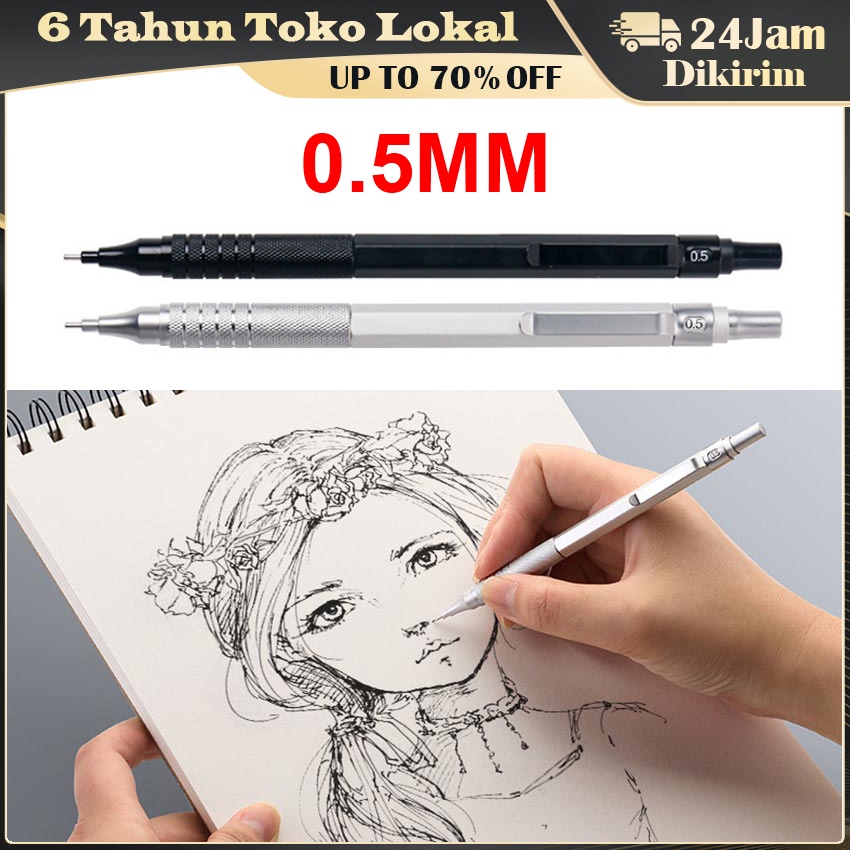 

Pusat Gravitasi Rendah Pensil Mekanik 0.5mm Bahan Metal untuk Sekolah / Kantor