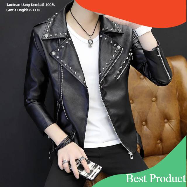 Jaket kulit serong ramones korea terbaru/Sweet