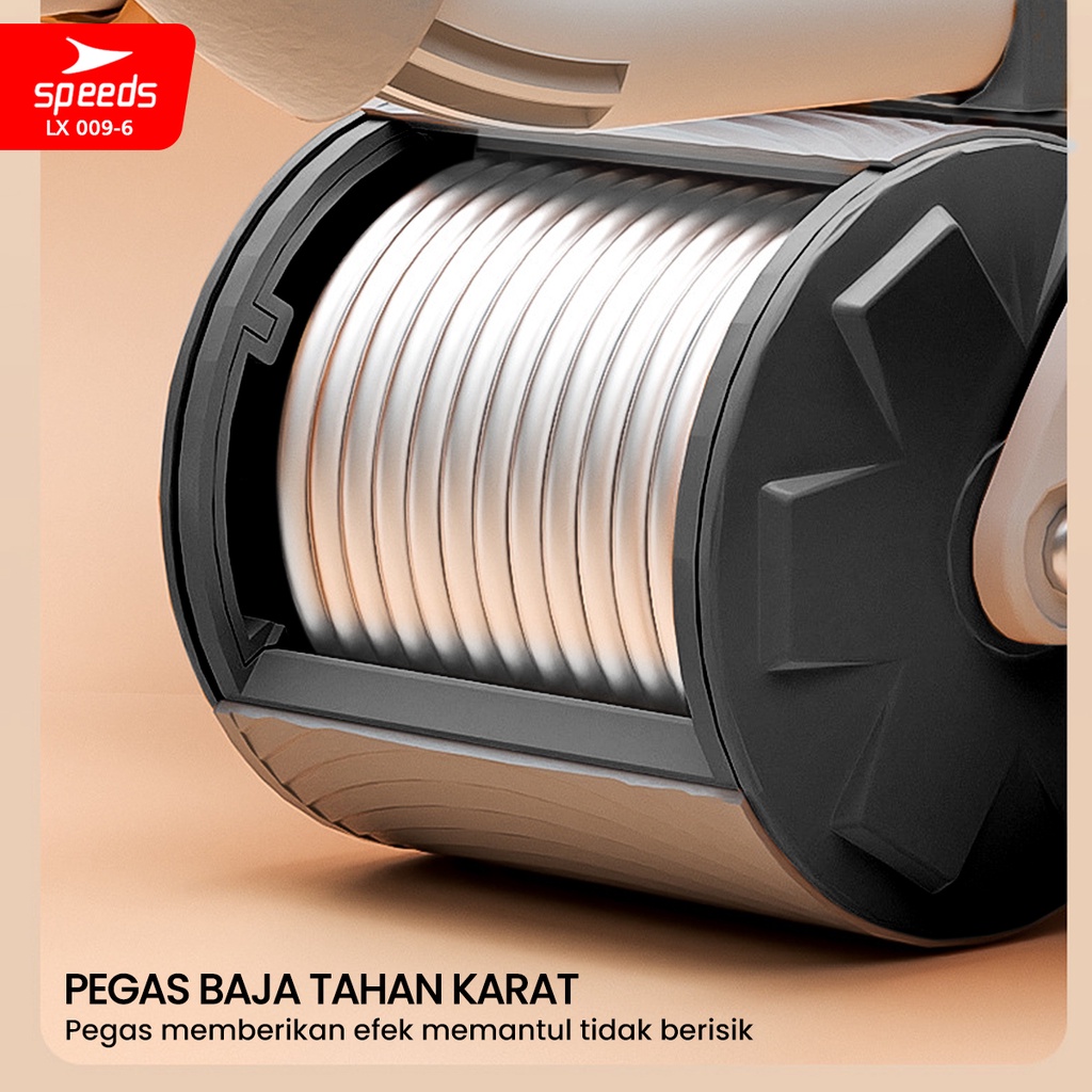 SPEEDS Ab Roller Ab Wheel Automatic Rebound Pembentuk Perut Roller Alat Abdonimal Fitness Olahraga 009-6 HITAM