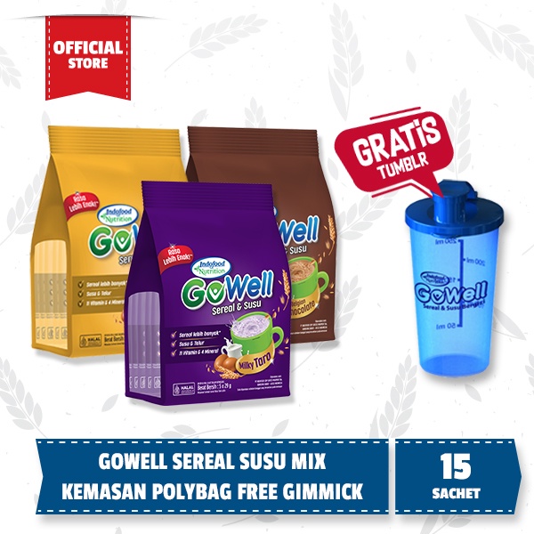 

3 PACK - Gowell Sereal Susu Rejuv Polybag Mix Varian Free Tumbler