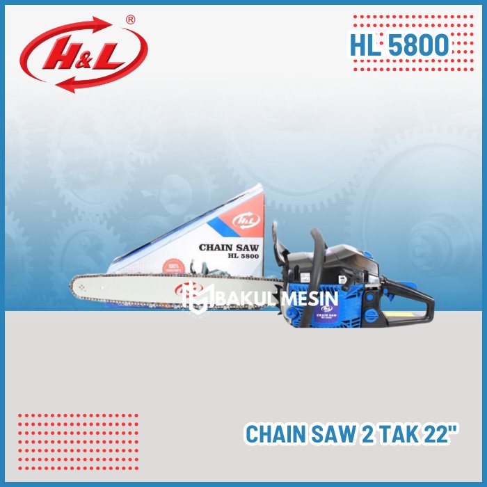 H&L HL 5800 + LASER BAR Mesin gergaji HL5800 kayu Chain Saw 22inch