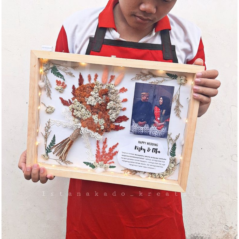 Pop Up Flower Frame Kayu Acrylic Kaca Akrilik